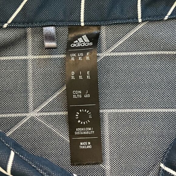 Adidas Men’s Performance Polo Size XL Golf All Over Print Geometric Blue - Picture 3 of 11